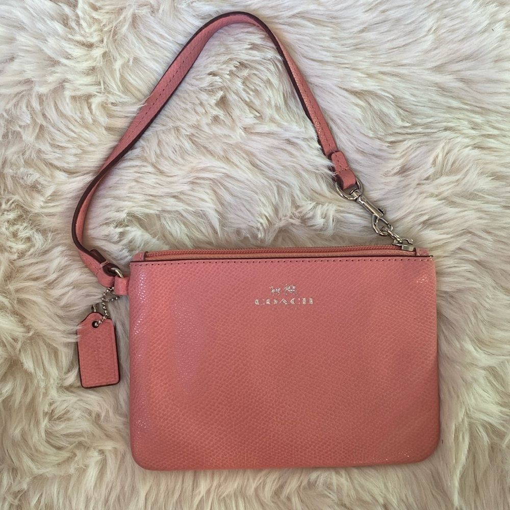 Coach Salmon Mini Wristlet